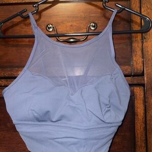 Lululemon Athletica High-Neck Mesh Bralette - Blue sweetheart sports bra